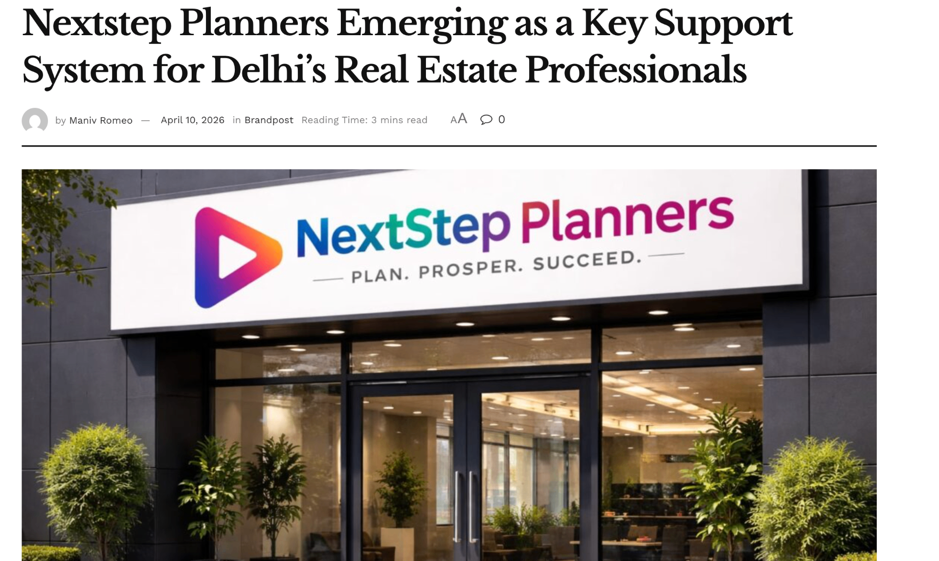 Nextstep Planners Emerging as a Key Support System for Delhi's Real Estate